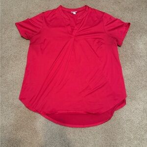 Cato Hot Pink Asymmetrical Blouse with Mandarin Collar